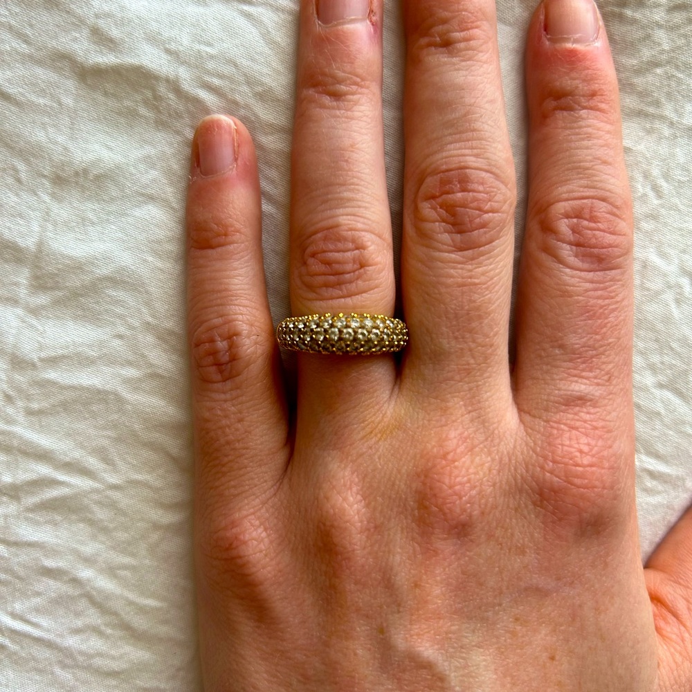 Michael Kors gold pave ring